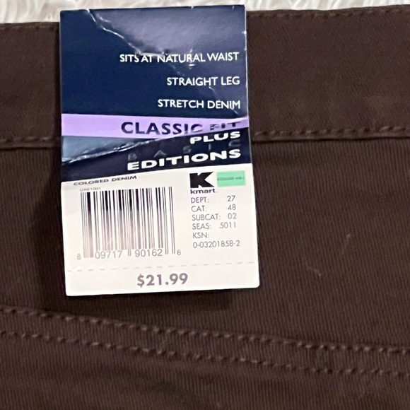 Basic Editions Kmart brown jeans size 18W NWT - Picture 4 of 4